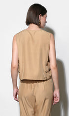 Zoey Side Button Scoop Neck Top