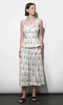 Aaliyah Smocked Back Waist Midi Skirt
