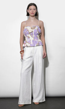 Iris Tie Front Elastic Waist Tank