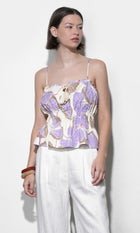 Iris Tie Front Elastic Waist Tank