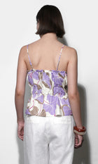 Iris Tie Front Elastic Waist Tank