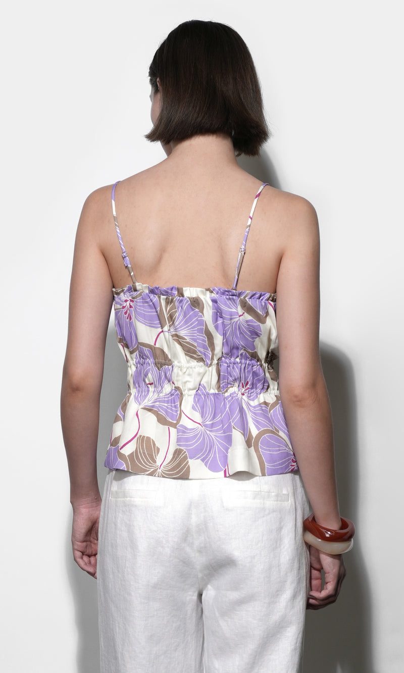 Iris Tie Front Elastic Waist Tank