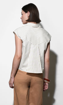Everly Dolman Stripe Shirt Elastic Hem