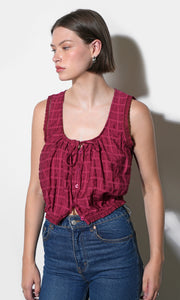 Clara Textured Eyelet Detail Bubble Hem Top