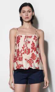 Riley Pintuck Top With Front Tie