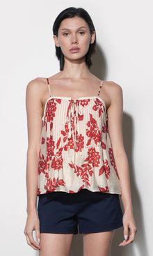 Riley Pintuck Top With Front Tie
