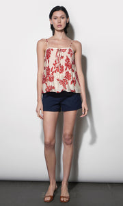 Riley Pintuck Top With Front Tie