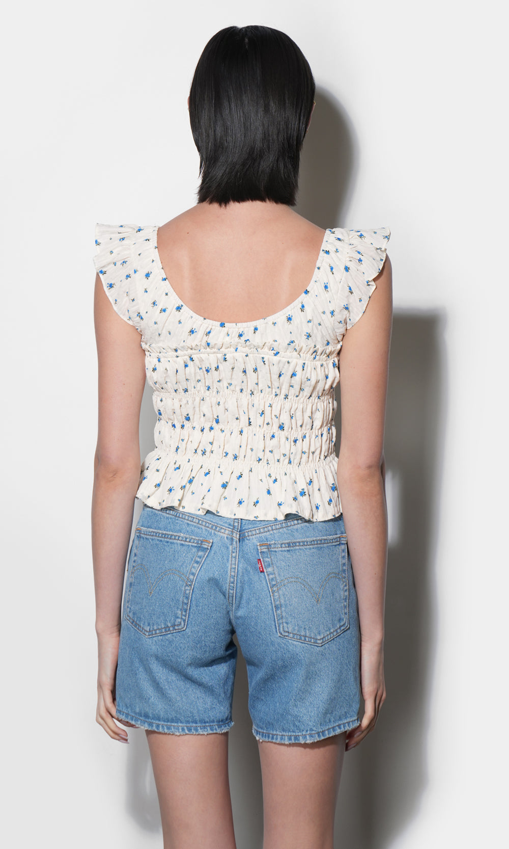 Sadie Flutter Sleeve Smocked Top