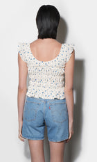 Sadie Flutter Sleeve Smocked Top