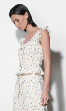 Sadie Flutter Sleeve Smocked Top