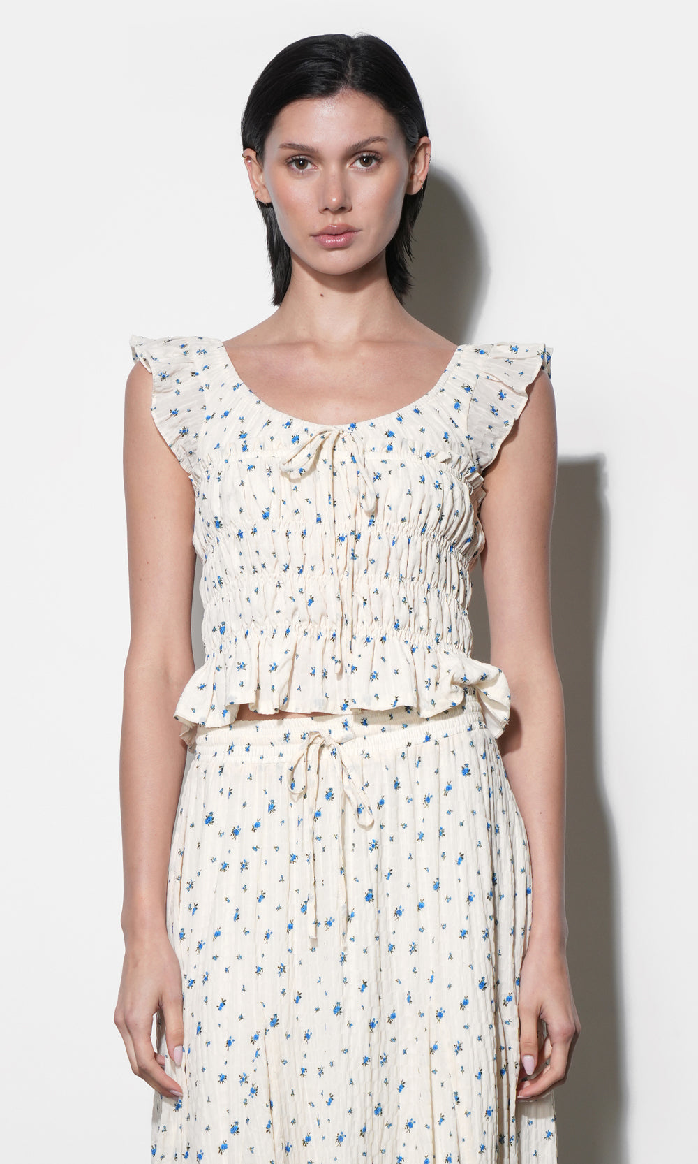 Sadie Flutter Sleeve Smocked Top