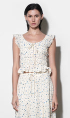 Sadie Flutter Sleeve Smocked Top