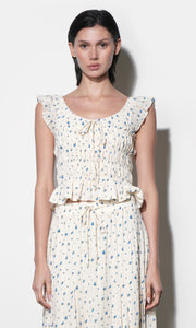 Sadie Flutter Sleeve Smocked Top