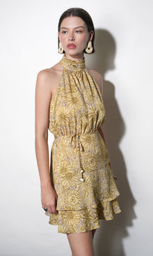 Gianna Flounce Hem Halter Mini Dress G262D6899