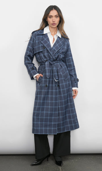 ジャケット・アウター GRANCY Patterned Long Trench Coat GRANCY コート GRANCY】Patterned Long Trench Coat / 総柄ロングトレンチ