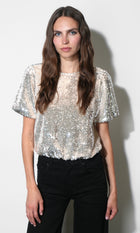 Grace Velvet Sequin Bubble Top G2510T7386_CREAM