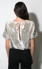 Grace Velvet Sequin Bubble Top G2510T7386_CREAM