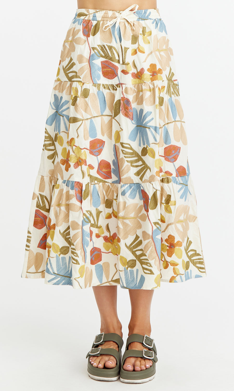 Grant Embroidered Midi Skirt