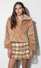 Hailey Faux Fur Coat G259J1780_BISCOTTI