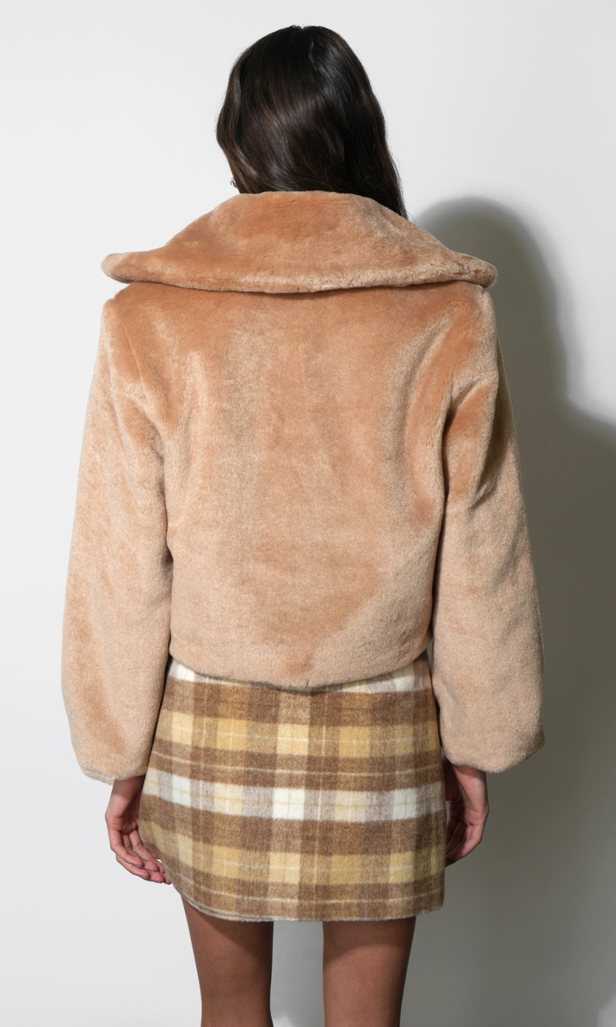 Hailey Faux Fur Coat G259J1780_BISCOTTI