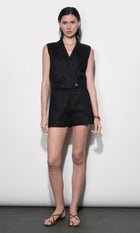 Haisley Linen Black Shorts G265P6530_BLACK