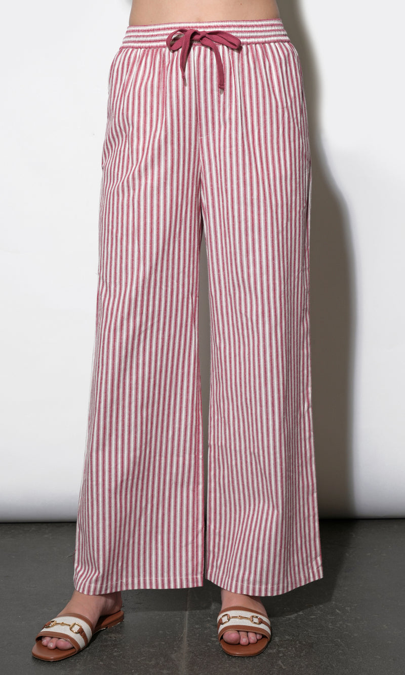 Hellen Stripe Pull Up Drawstring Pant G263P6453