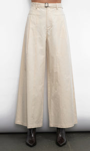 Hera Wide Leg Palazzo Twill Pants