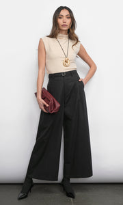 Hera Wide Leg Palazzo Twill Pants G257T7261
