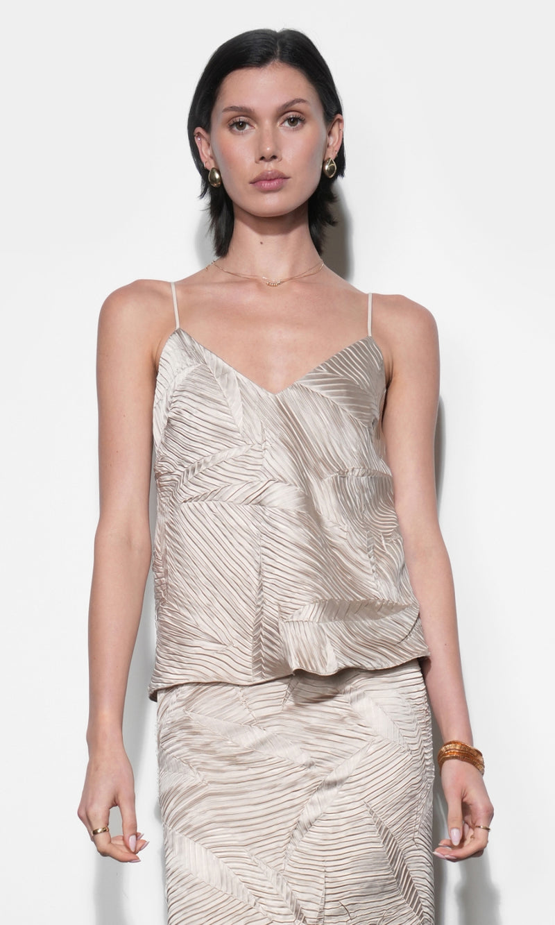 Irene Crinkled Cami Top G265T7574_SAND