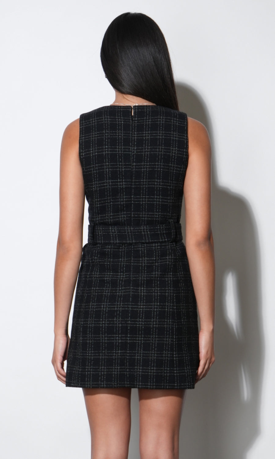 Jayne Wool Blend Belted Mini Dress G269D7306_BLACK