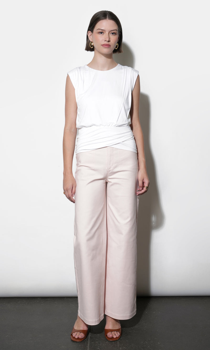 Jennsen Cotton Canvas Wide Leg Pink Pants