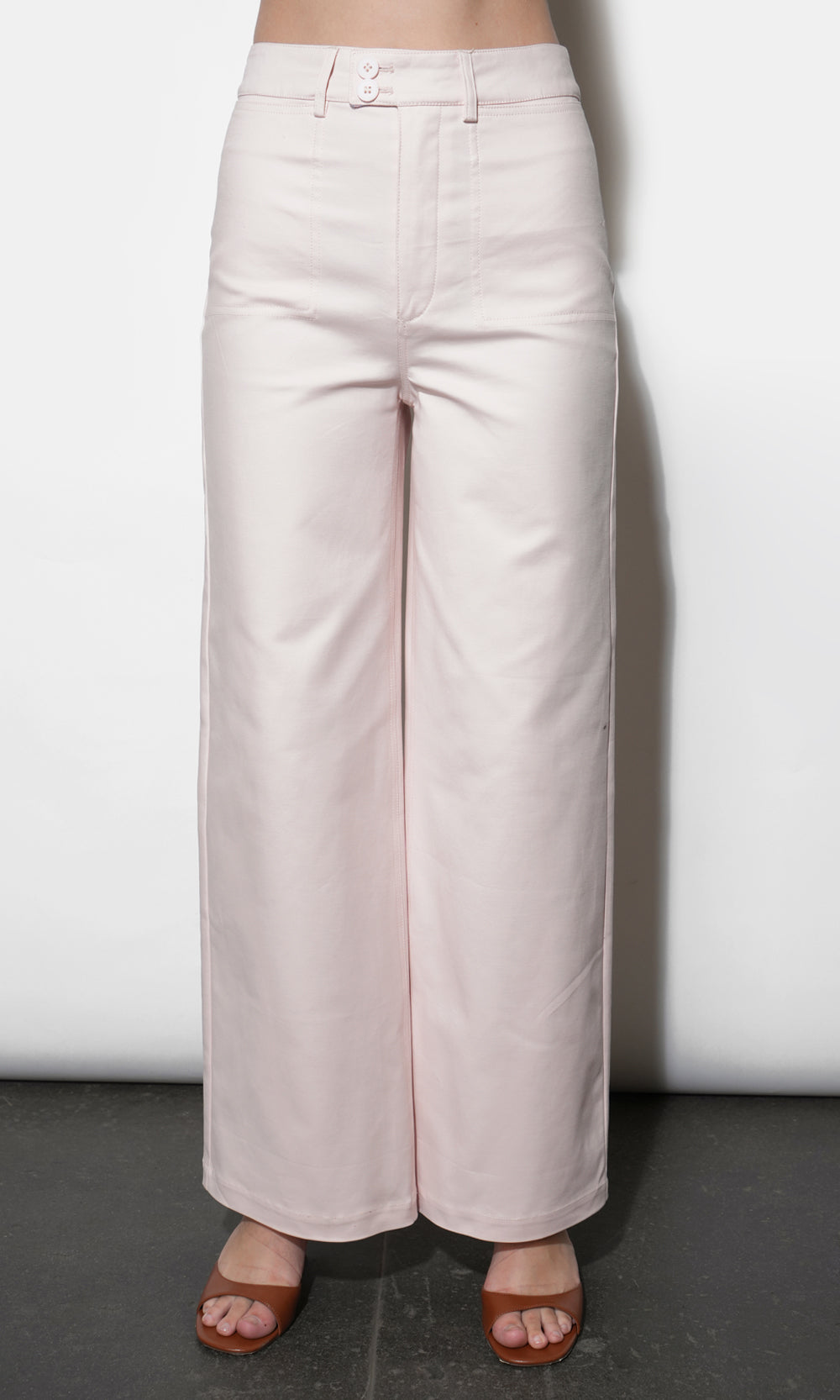 Jennsen Cotton Canvas Wide Leg Pink Pants G261P644