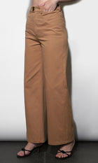 Jennsen Cotton Canvas Wide Leg Tan Pants G263P6444