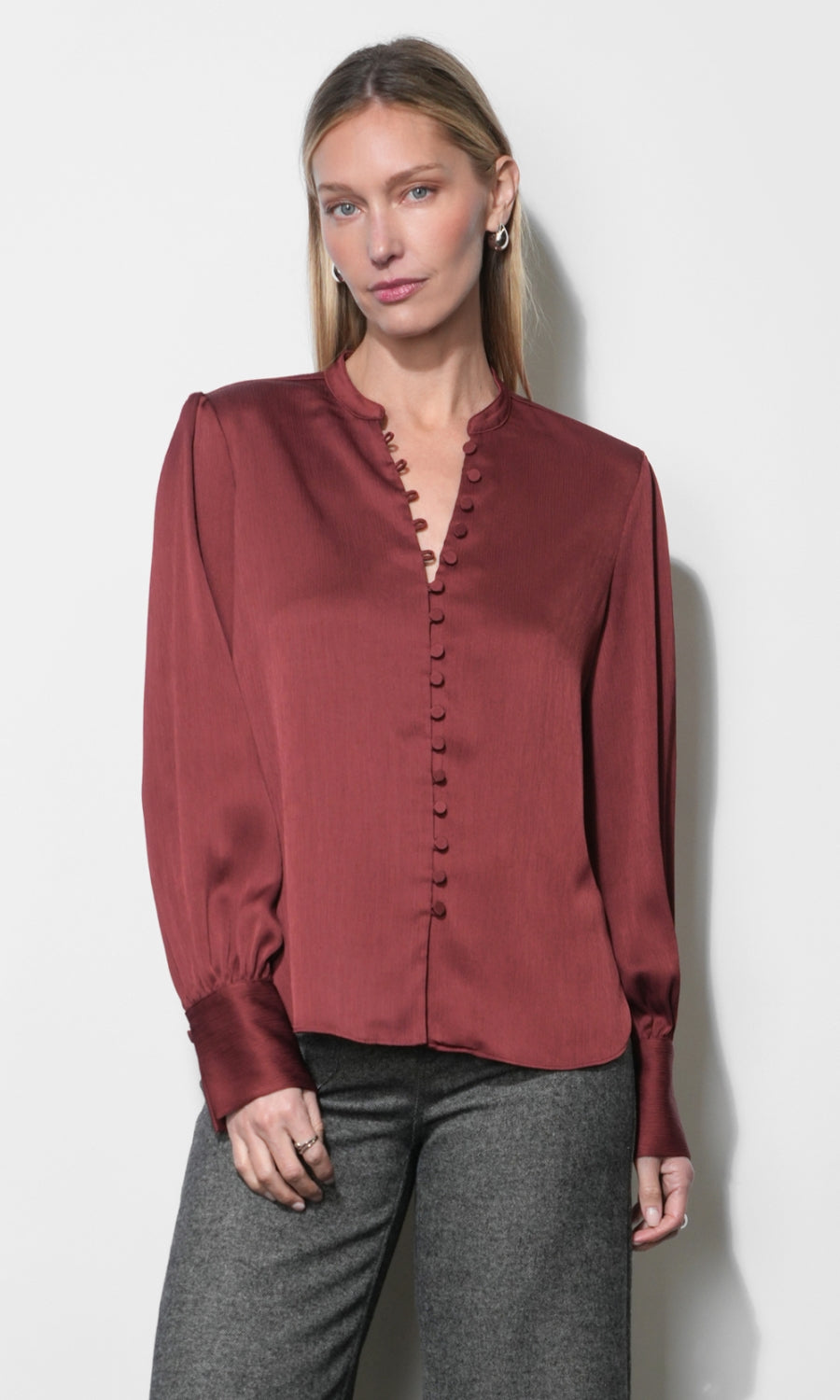 Josette Button Blouse G269T7634_RUST