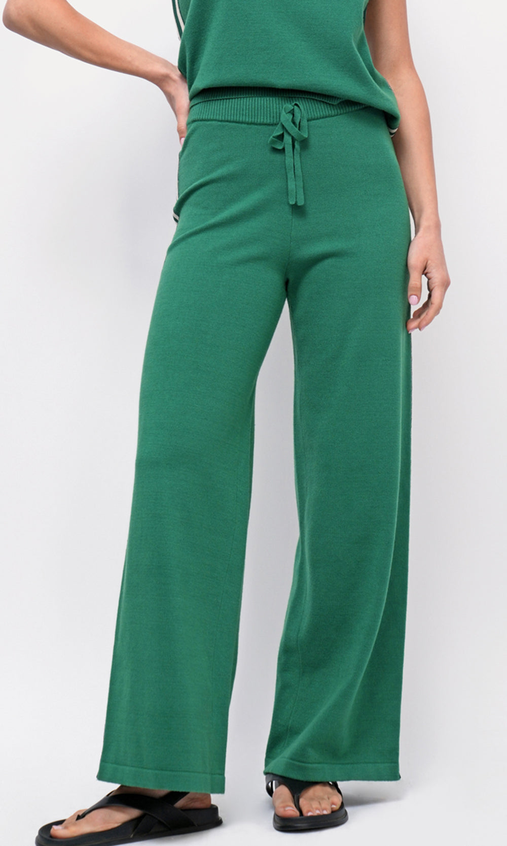 Julien Wide Leg Athletic Stripe Knit Pants