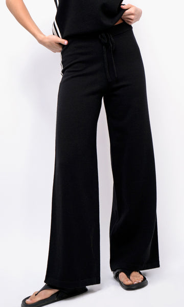 Julien Wide Leg Athletic Stripe Knit Pants | Greylin