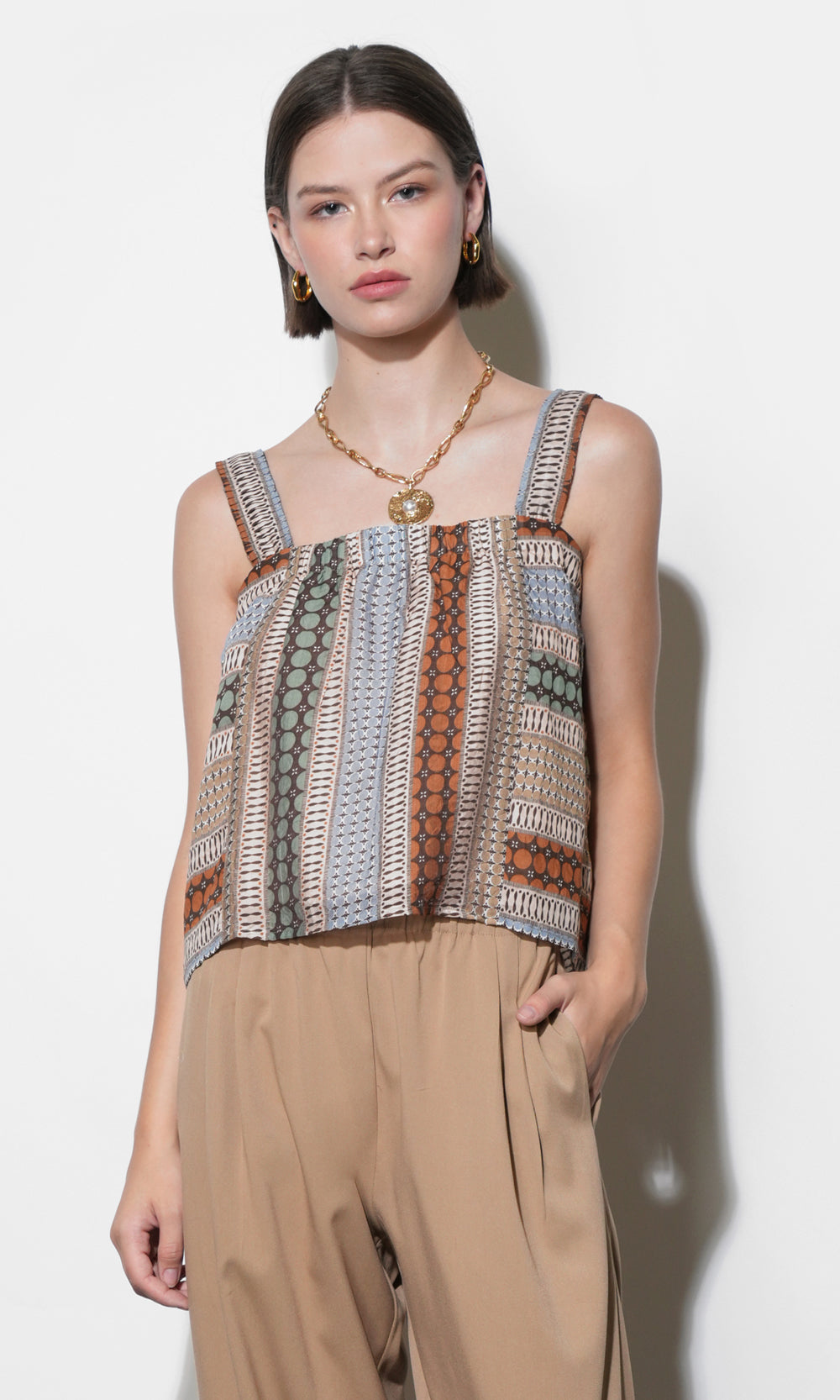 Kai Pleated Strap Tank G261T7428