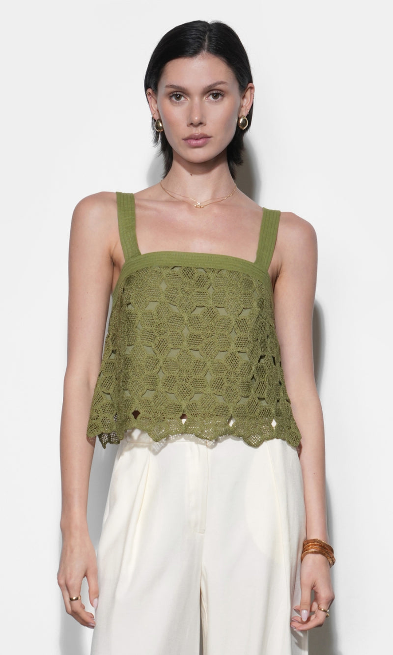 Kandace Crochet Lace Sleeveless Top G265T7448