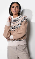 Karine Fair Isle Balloon Sleeve Sweater G2511WT6139