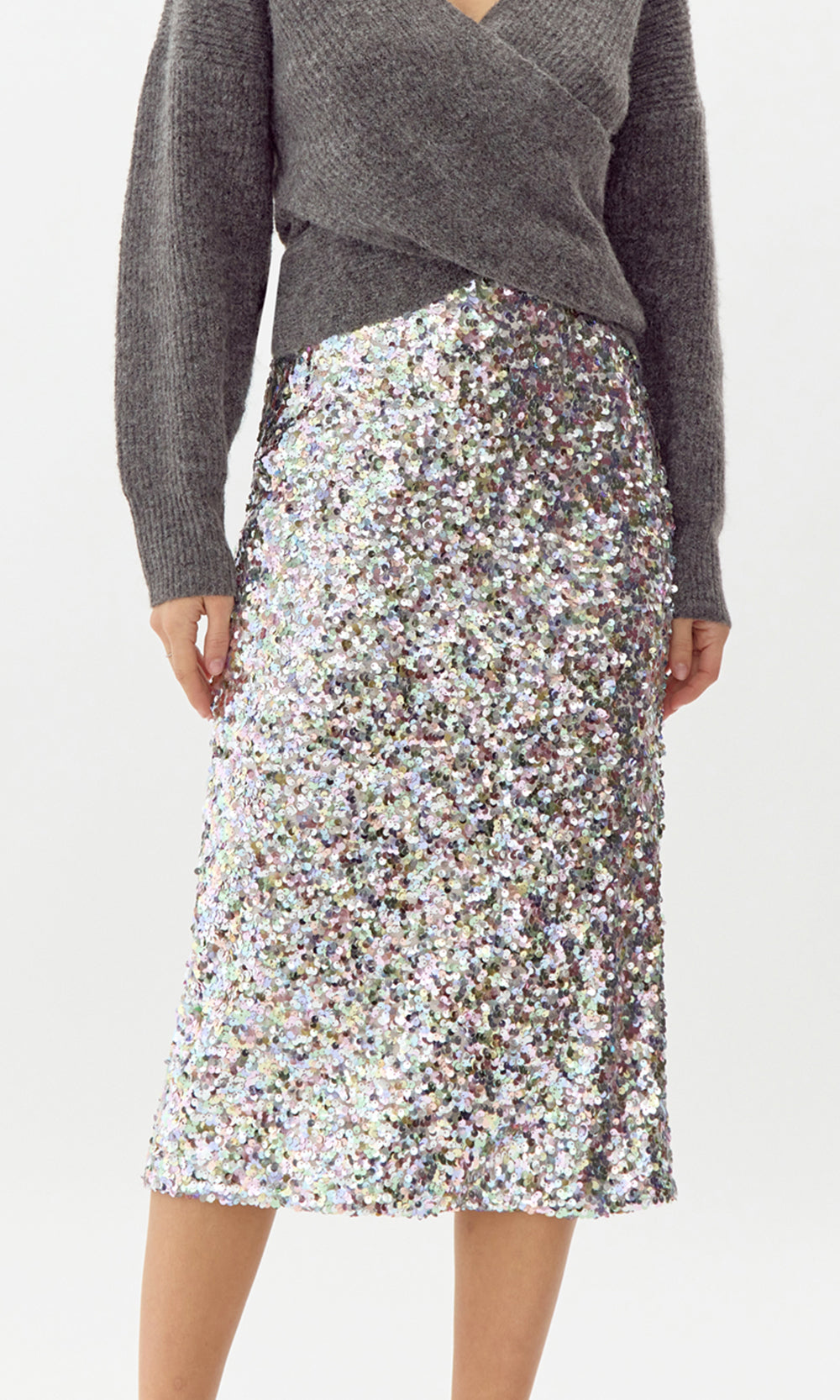 Lacey Sequins Midi Skirt G249S9346