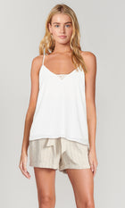 Langley Lace Trim White Cami