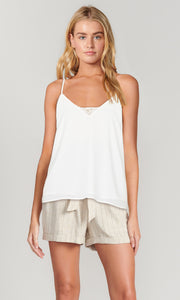 Langley Lace Trim White Cami