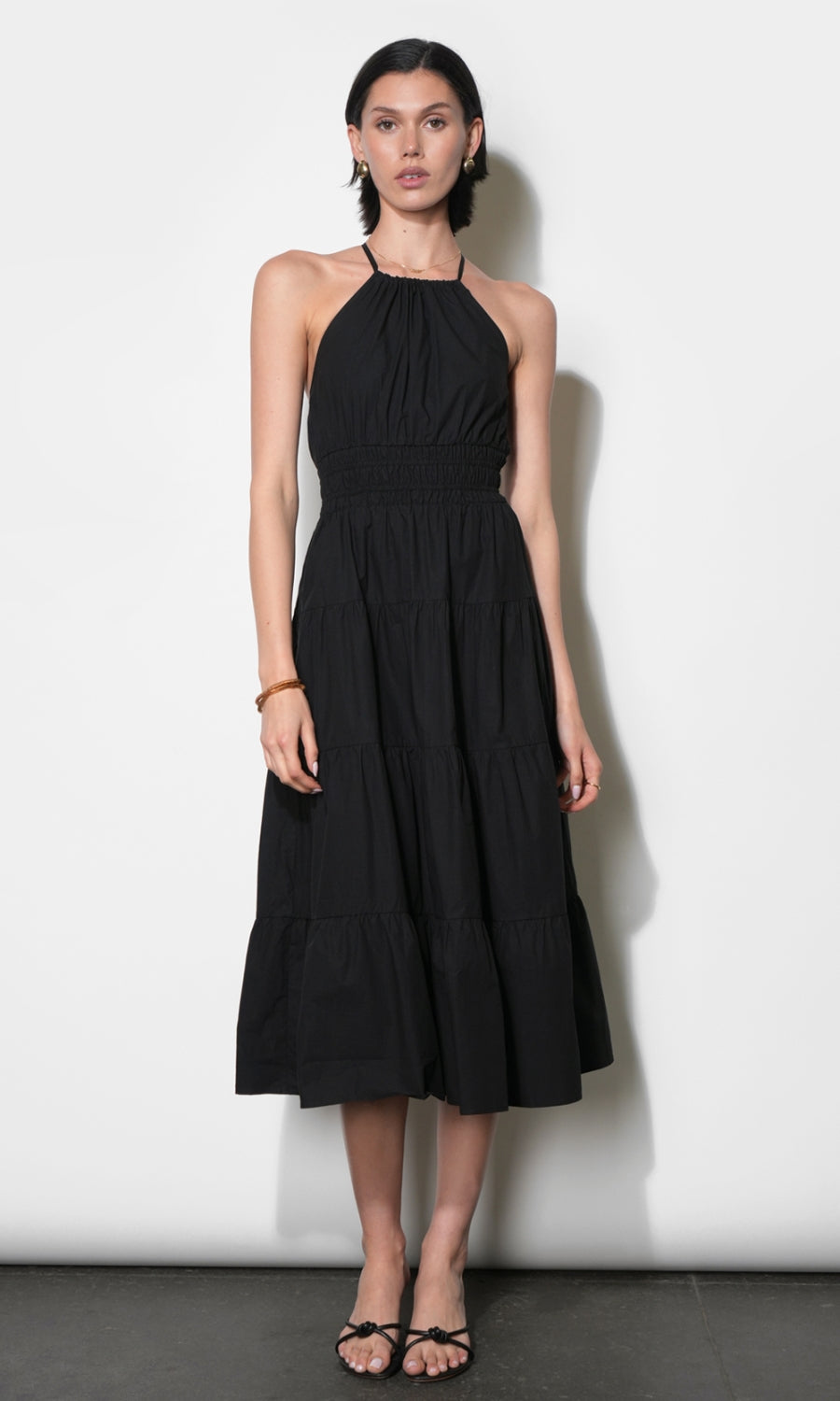 Laurel Poplin Halter Midi Dress G265D7201