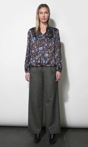Liv Herringbone Wide Leg Trousers G268P6586_DARK CHARCOAL