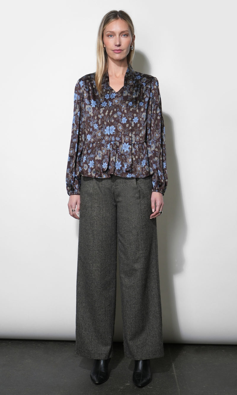 Liv Herringbone Wide Leg Trousers G268P6586_DARK CHARCOAL