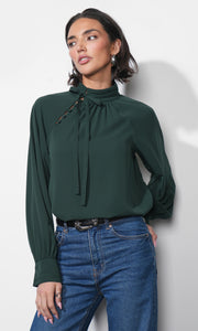 Liv Mock Neck Tie Blouse G2510T7326