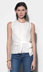 Lola Sleeveless Side Tie Blouse G266T7575_IVORY