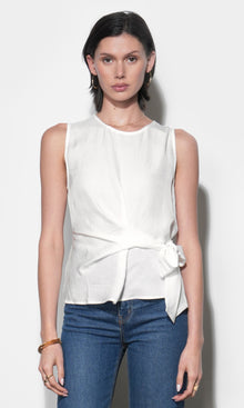 Lola Sleeveless Side Tie Blouse G266T7575_IVORY