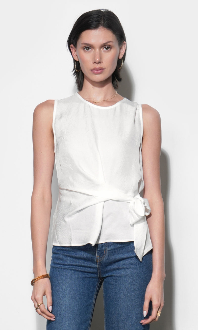 Lola Sleeveless Side Tie Blouse G266T7575_IVORY