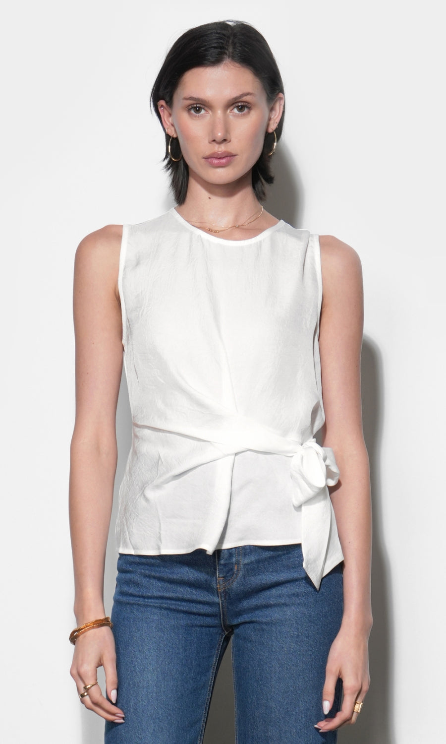 Lola Sleeveless Side Tie Blouse G266T7575_IVORY